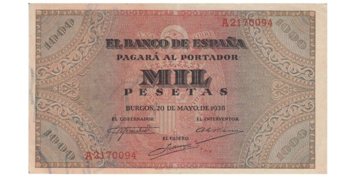 F486F - 1000 PESETAS 20-05-1938. MBC+