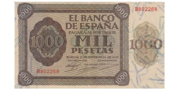 F485H 1000 PESETAS 21 DE NOVIEMBRE 1936 EBC SERIE A/C