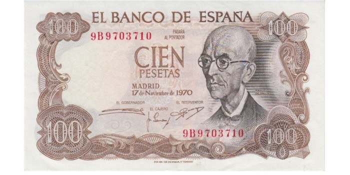 F473H - 100 Pesetas 17-11-1970 SC Serie 9B