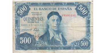 F482C - 500 Pesetas 22-7-1954 BC  serie A/V