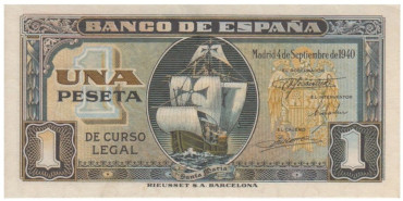 F417k- 1 Peseta 4-9-1940 SC Serie A/I