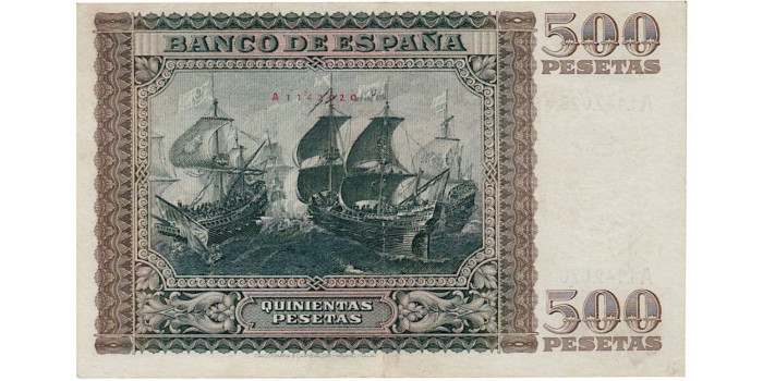 F476F.- 500 Pesetas 9 de Enero 1940.  MBC+