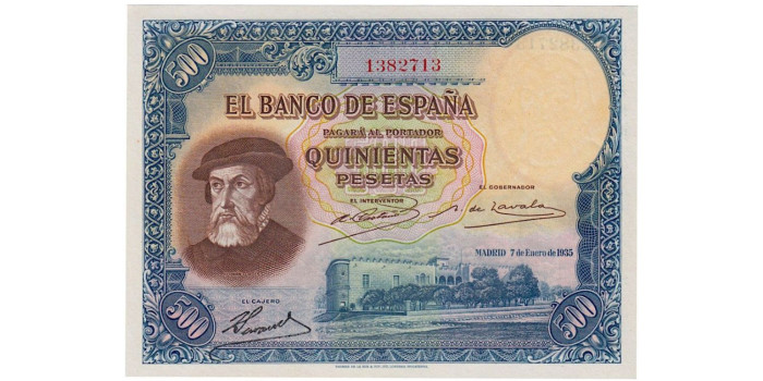 F364K - 500 Pesetas 7-1-1935. SC+