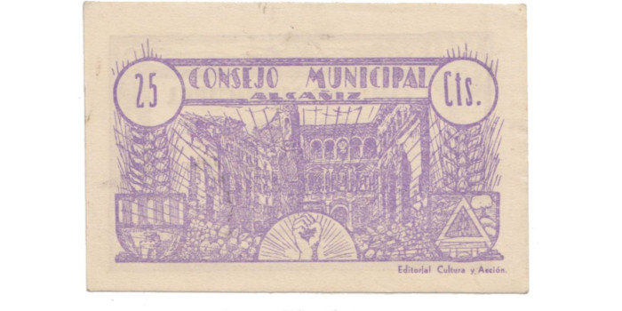 LOCALES - ALCAÑIZ - 25 Ctm: 1937 - EBC