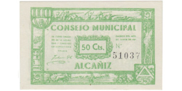 LOCALES - ALCAÑIZ - 50 Ctm: 1937 - EBC