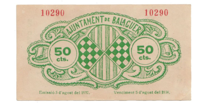 LOCALES - BALAGUER - 50 Ctm. 1937 - EBC