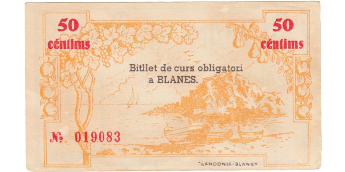 LOCALES - BLANES - 50 Ctm. 1937 - EBC