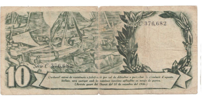 LOCALES - GENERALITAT DE CATALUÑA - 10 Pts. 1936  
