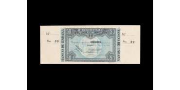 F378M.- BANCO ESPAÑA -BILBAO 50 Pts 1 de Enero 1937  CON MATRIZ - SC