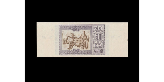 F378M.- BANCO ESPAÑA -BILBAO 50 Pts 1 de Enero 1937  CON MATRIZ - SC