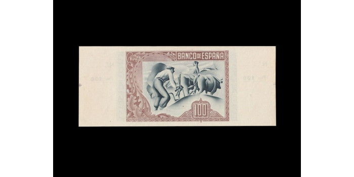 F379M.- BANCO ESPAÑA -BILBAO 100 Pts 1 de Enero 1937  CON MATRIZ - SC