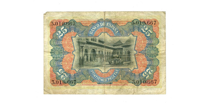 F306B.- 25 PESETAS 15 DE JULIO 1906 SIN SERIE. BC