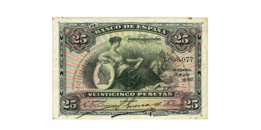 F306D.- 25 PESETAS 15 DE JULIO 1907 SIN SERIE. MBC-