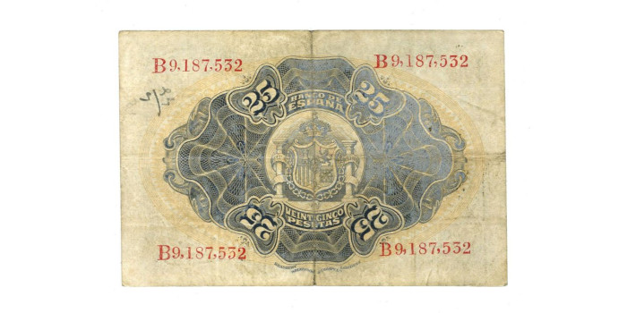 F307C.- 25 PESETAS 24 DE SEPTIEMBRE 1906 SERIE A/C. BC