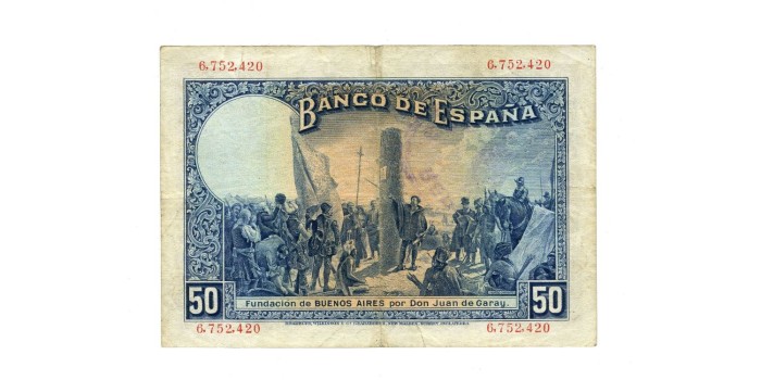 F341C.- 50 PESETAS  17 DE MAYO 1927 SIN SERIE - BC