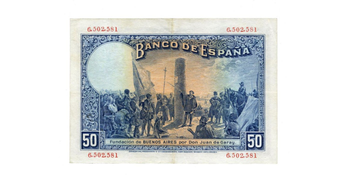 F341F.- 50 PESETAS  17 DE MAYO 1927 SIN SERIE - MBC+