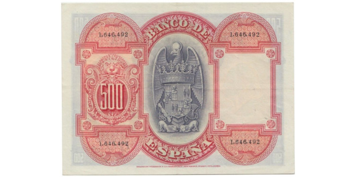 F343H.- 500 PESETAS 24 DE JULIO 1927 SIN SERIE. EBC