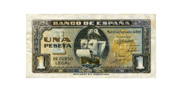 F415E.- 1 PESETA 4 DE SEPTIEMBRE 1940 SIN SERIE - MBC