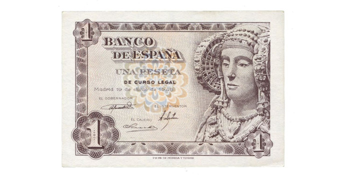 F421I.- 1 PESETA 19 DE JUNIO 1948 SIN SERIE - EBC+