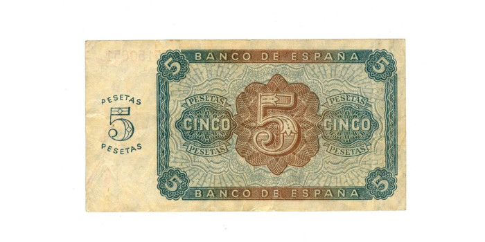 F433D.- 5 PESETAS 10 DE AGOSTO 1938 SERIE A/M - BC+