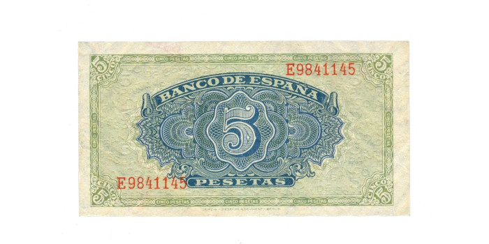 F434H.- 5 PESETAS 4 DE SEPTIEMBRE 1940 SERIE A/M - EBC
