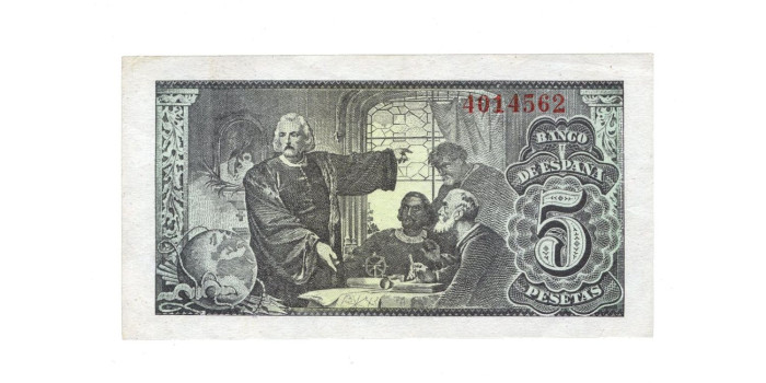 F435K.- 5 PESETAS 13 DE FEBRERO 1943 SIN SERIE - SC