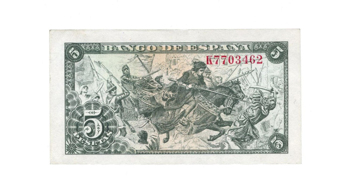 F438J.- 5 PESETAS 15 DE JUNIO 1945 SERIE A/L - SC-