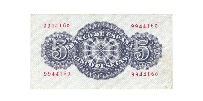 F439E.- 5 PESETAS 12 DE ABRIL 1947 SIN SERIE  - MBC