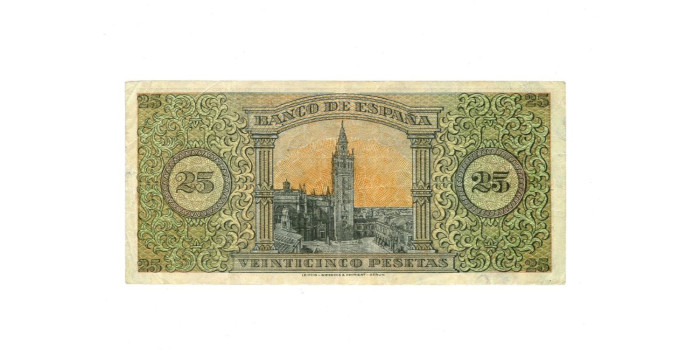 F450E.- 25 PESETAS 20 DE MAYO 1938 SERIE A/F - MBC