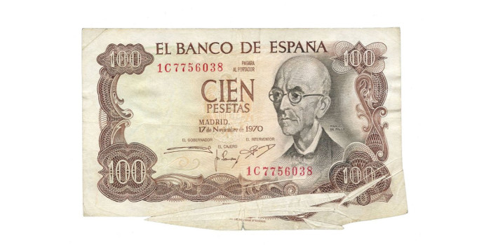 F473V.- 100 PESETAS 17 DE NOVIEMBRE 1970 - BC 