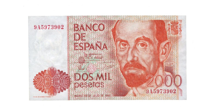 F508aF.- 2000 PESETAS 22 DE JULIO 1980 SERIE 9A - MBC+