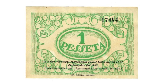 LOCALES - EL VENDREL - 1 Pts. Agosto 1937 - EBC