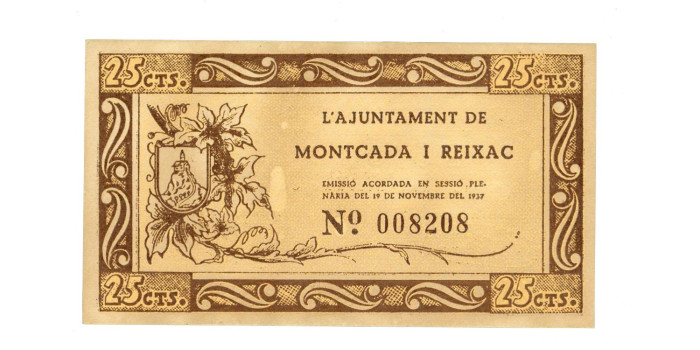 LOCALES - MONCADA I REIXAC - 25 Ctm. 19-11-1937 - EBC