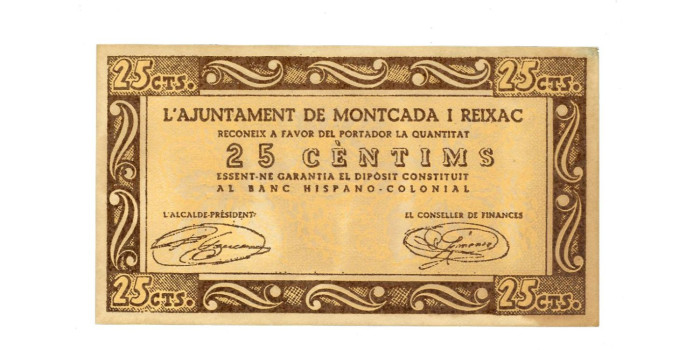 LOCALES - MONCADA I REIXAC - 25 Ctm. 19-11-1937 - EBC