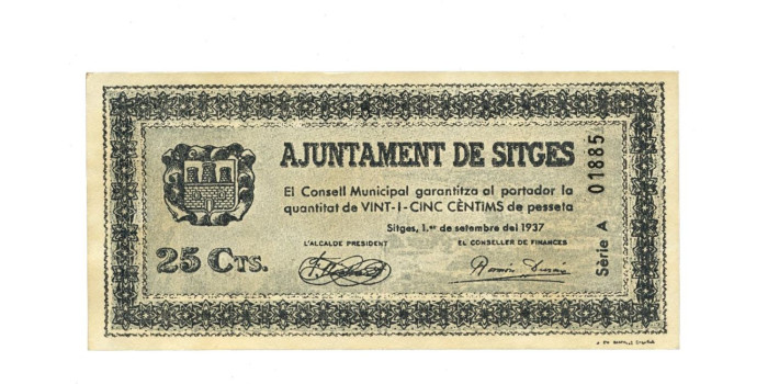 LOCALES - SITGES - 25 Ctm. 1-9-1937 - EBC