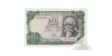 F498F.2 - 1000 PESETAS 17-9-1971 SC.  ERROR FUELLE GUILLOTINA