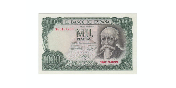 F498F.3 - 1000 PESETAS 17-9-1971 SC.  ERROR DIFERENTE NUMERACION.