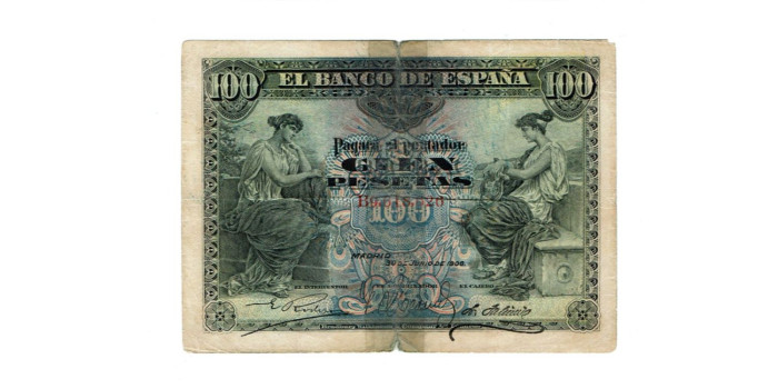 F327A.- 100 PESETAS 30 DE JUNIO 1906 SERIE A/D.  MC