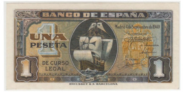 F416K.- 1 PESETA 4 DE SEPTIEMBRE 1940 SERIE A/I.  SC
