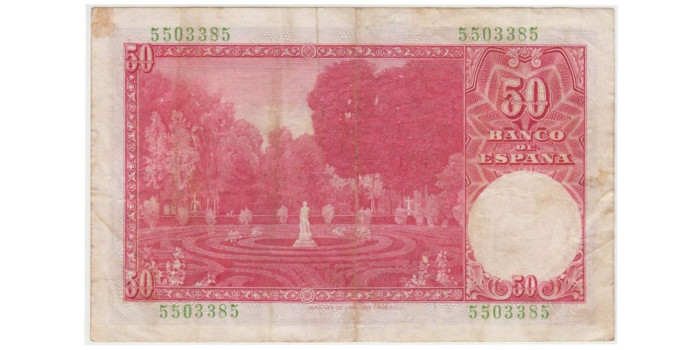 F459D - 50 Pesetas 31-12-1951 SIN SERIE.  MBC-