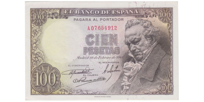 F465.-100 PESETAS 19 DE FEBRERO 1946 SERIE A/B.  SC-