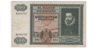 F476 500 PESETAS 9 DE ENERO 1940 SERIE A.  RC