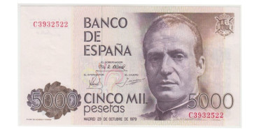 F515K.- 5000 PESETAS 23 DE OCTUBRE 1979 SERIE A/LB.  SC