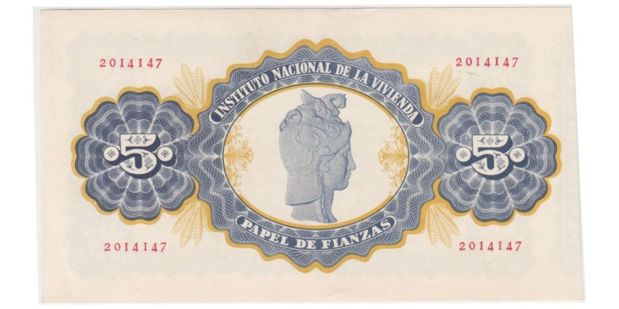 PAPEL DE FIANZAS 5 PESETAS INSTITUTO NACIONAL DE LA VIVIENDA