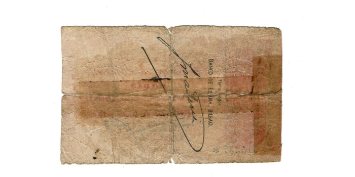 BANCO ESPAÑA - BILBAO 5 Pts 30-8-1936  SIN SERIE -Banco deBilbao