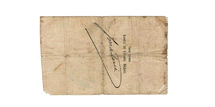 BANCO ESPAÑA - BILBAO 5 Pts 30-8-1936  SERIE A - Caja Ahorros Vizcaina