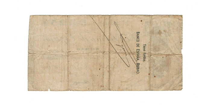 BANCO ESPAÑA -BILBAO 25 Pts 1-9-1936 RC- SIN SERIE-Banco del Comercio