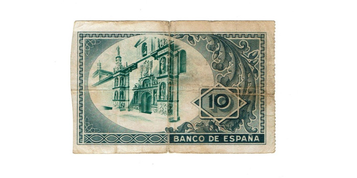 BANCO ESPAÑA-BILBAO 10 Pts 1-1-1937BC SIN SERIE- Banco  de Vizcaya