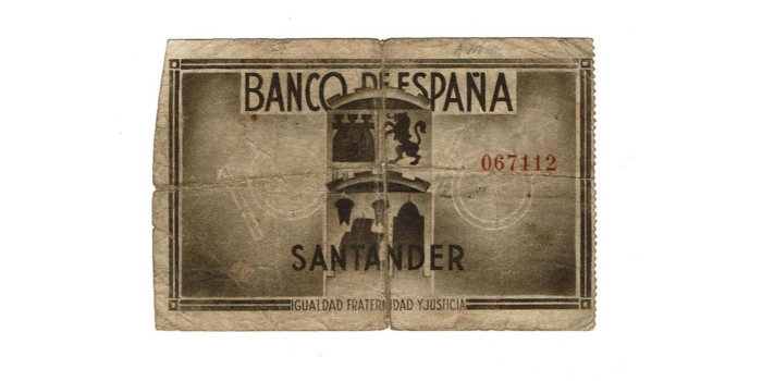 BANCO ESPAÑA - SANTANDER 10 Pts 1-9-1936 MC- SIN SERIE-Banco Mercantil