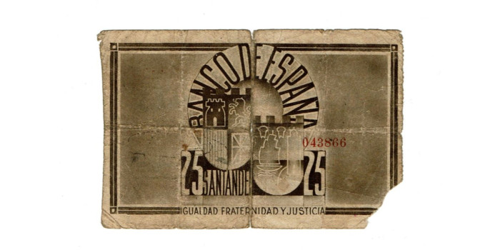 BANCO ESPAÑA - SANTANDER 25 Pts 1-9-1936 MC- SIN SERIE-Banco Mercantil